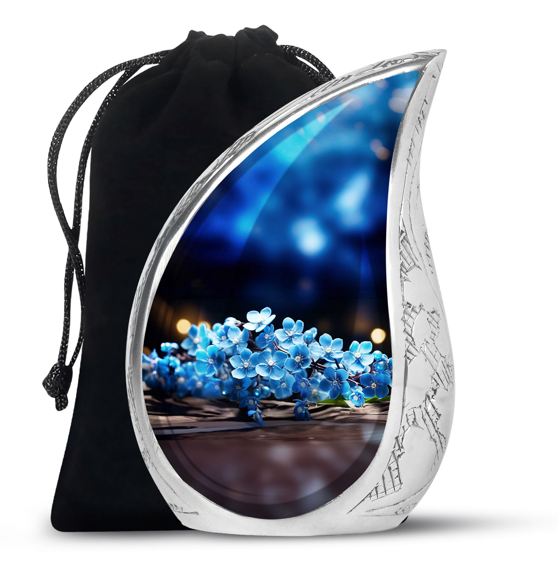 Scorpion Grass Cremation Urn - Stylish Floral Memorial Urn For Ashes