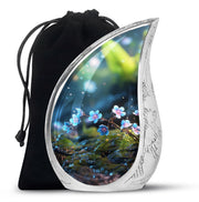 Scorpion Grass Aluminium Urn For Human Ashes - Large Floral Urn