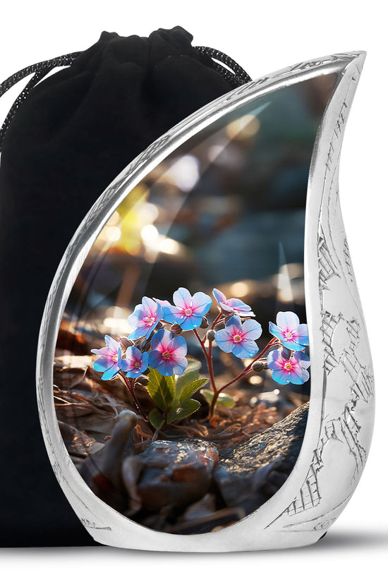 Scorpion Grass Ashes Urn - Elegant Floral Cremation Memorial Urn