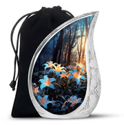 Floral Lily Memorial Urn - Cremation Urn For Human Ashes