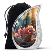 Pretty Lily Cremation Urn - Aluminium Funeral Urn For Loved Ones