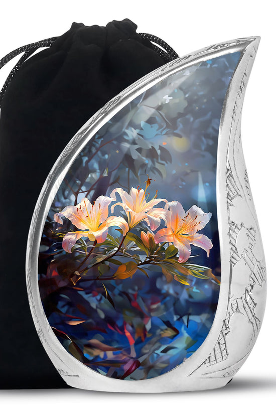 Serene Lily Flower Memorial Urn - Beautiful Cremation Urn For Ashes