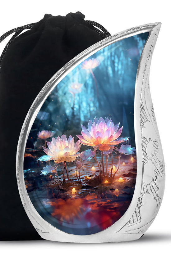 Lotus Flower Funeral Urn For Ashes - Decorative Adult Cremation Urn