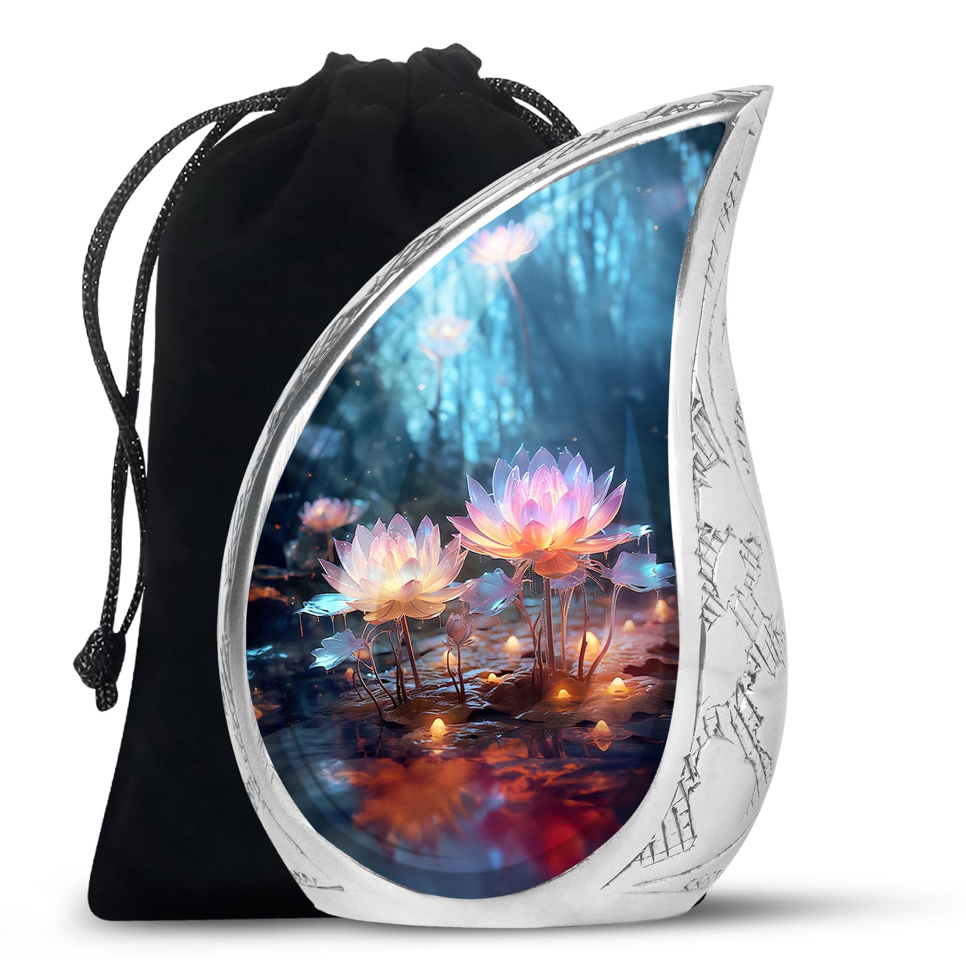 Lotus Flower Funeral Urn For Ashes - Decorative Adult Cremation Urn