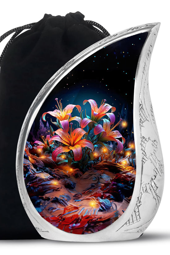 Tiger Lily Memorial Urn Large Cremation Urn For Male & Female