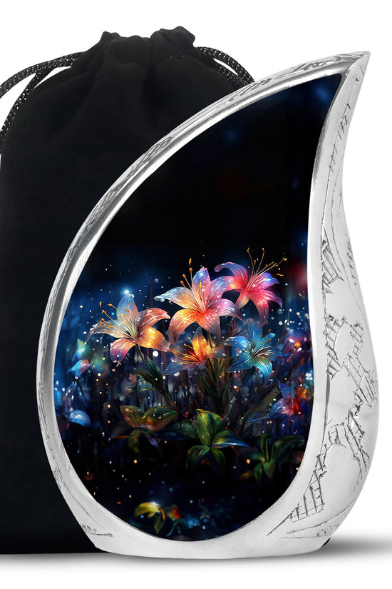 Glowing Lily Memorial Urn - Large Cremation Urn For Human Ashes