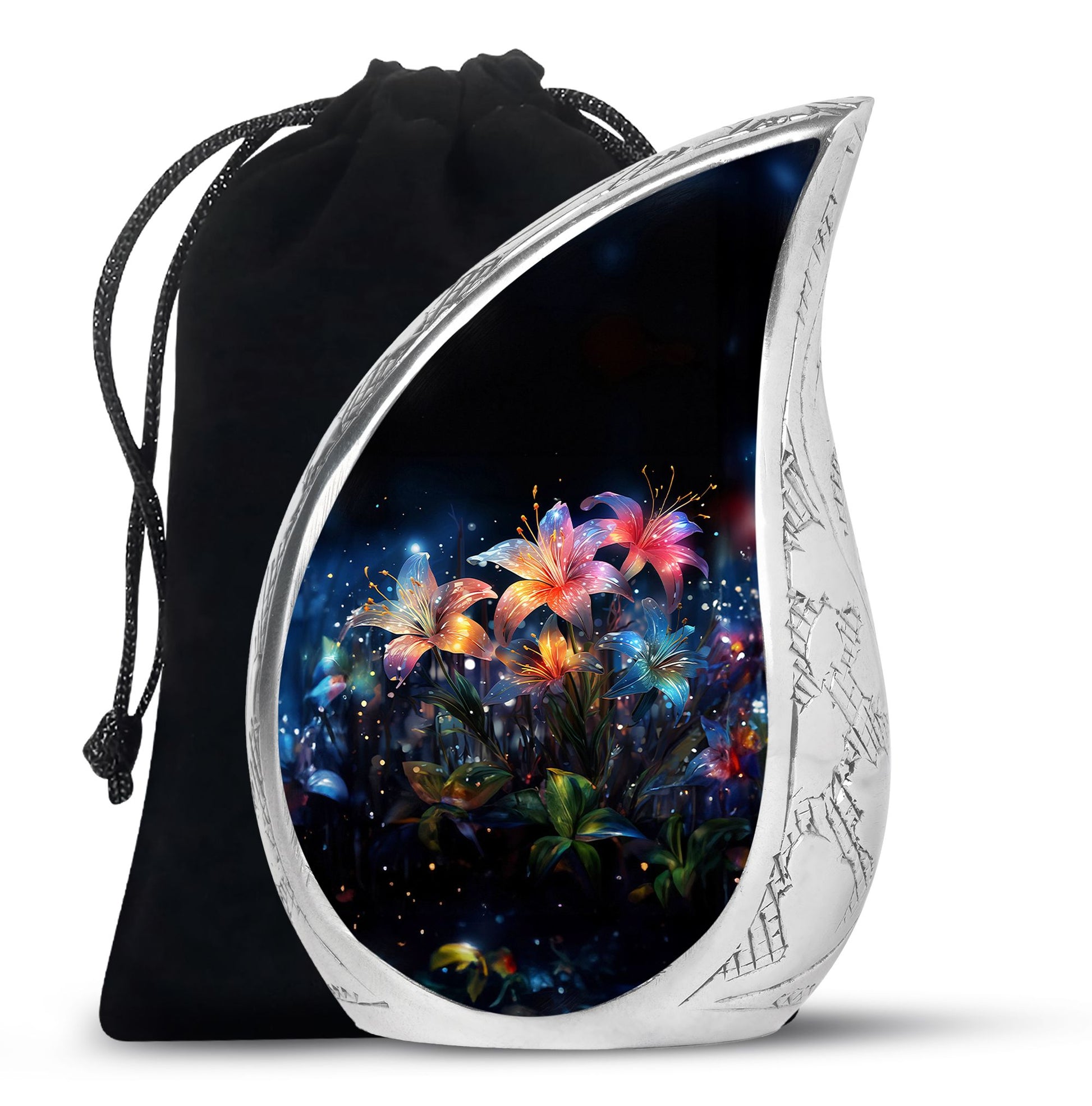 Glowing Lily Memorial Urn - Large Cremation Urn For Human Ashes