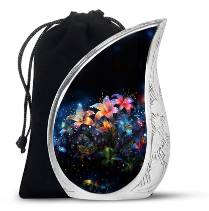 Glowing Lily Memorial Urn - Large Cremation Urn For Human Ashes