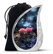 Pink Rose Theme Funeral Urn - Large Memorial Urn For Human Ashes