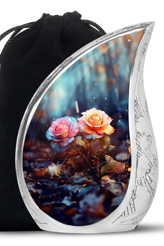 Pink Rose Memorial Urn - Large Memorial Urn For Male & Female