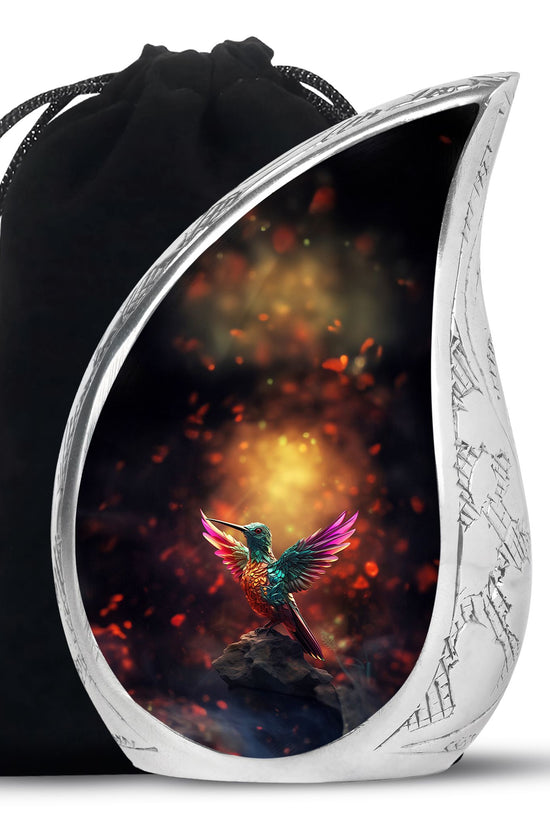 Colourful Hummingbird Memorial Urn - Premium Funeral Urn For Loved Ones