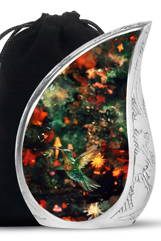 Crystal Hummingbird Memorial Urn - Premium Cremation Urn For Human Ashes