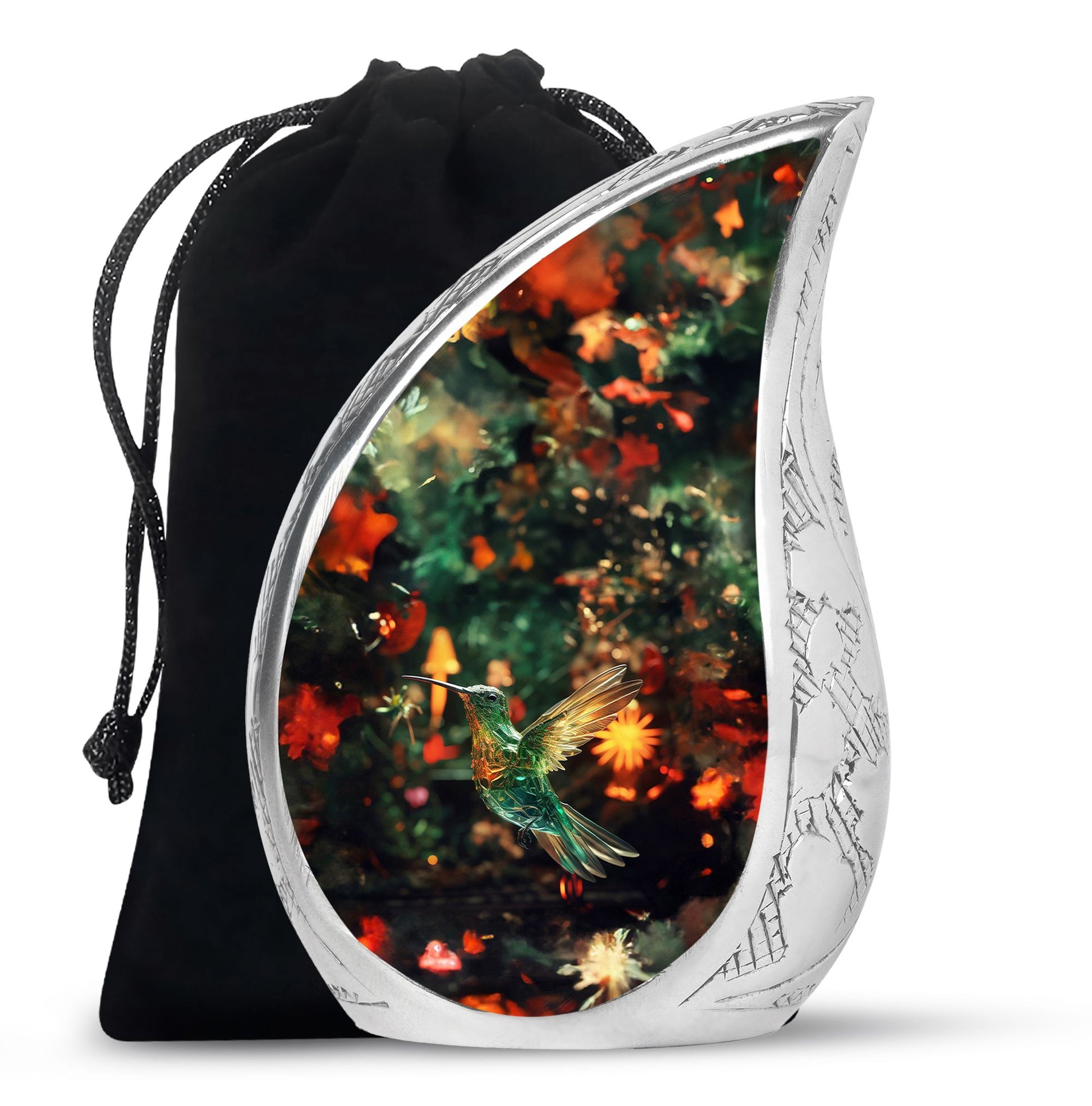 Crystal Hummingbird Memorial Urn - Premium Cremation Urn For Human Ashes
