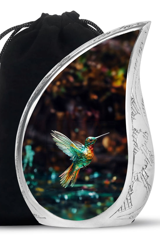 Crystal Hummingbird Theme Cremation Urn - Luxury Funeral Urn For Loved Ones