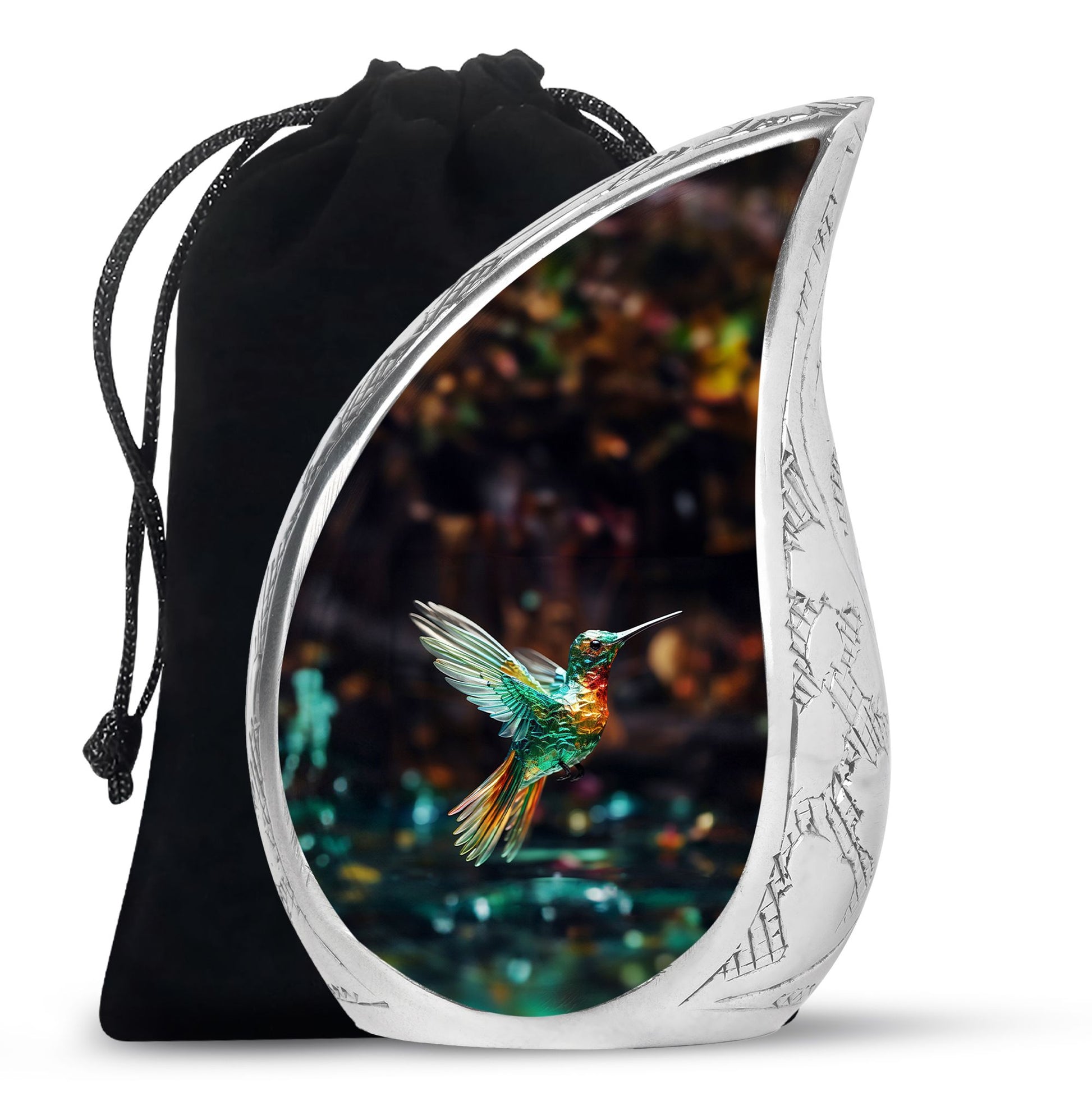 Crystal Hummingbird Theme Cremation Urn - Luxury Funeral Urn For Loved Ones