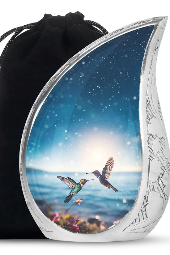 Couple Hummingbird Theme Funeral Urn - Beautiful Ashes Urn For Adults