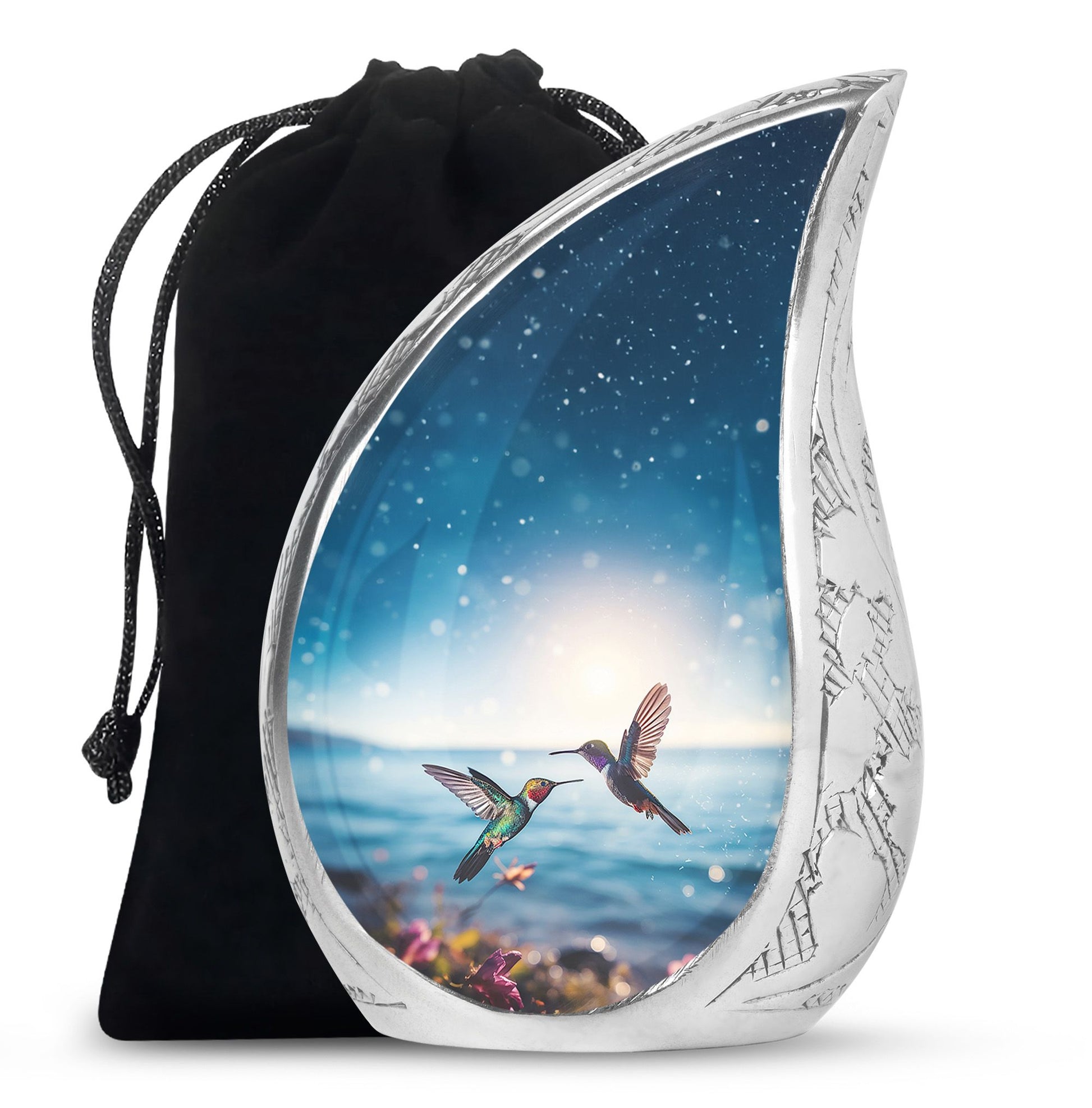 Couple Hummingbird Theme Funeral Urn - Beautiful Ashes Urn For Adults