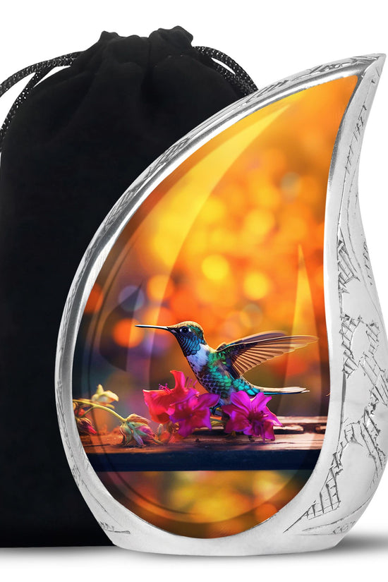 Green Hummingbird Funeral Urn - Large Funeral Urn For Human Ashes