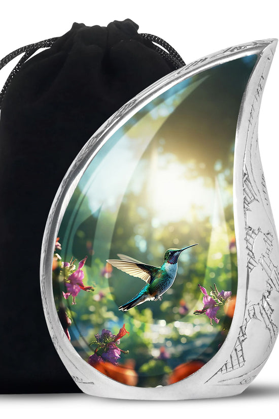 Hummingbird Cremation Urn - Forest Theme Urn For Human Ashes