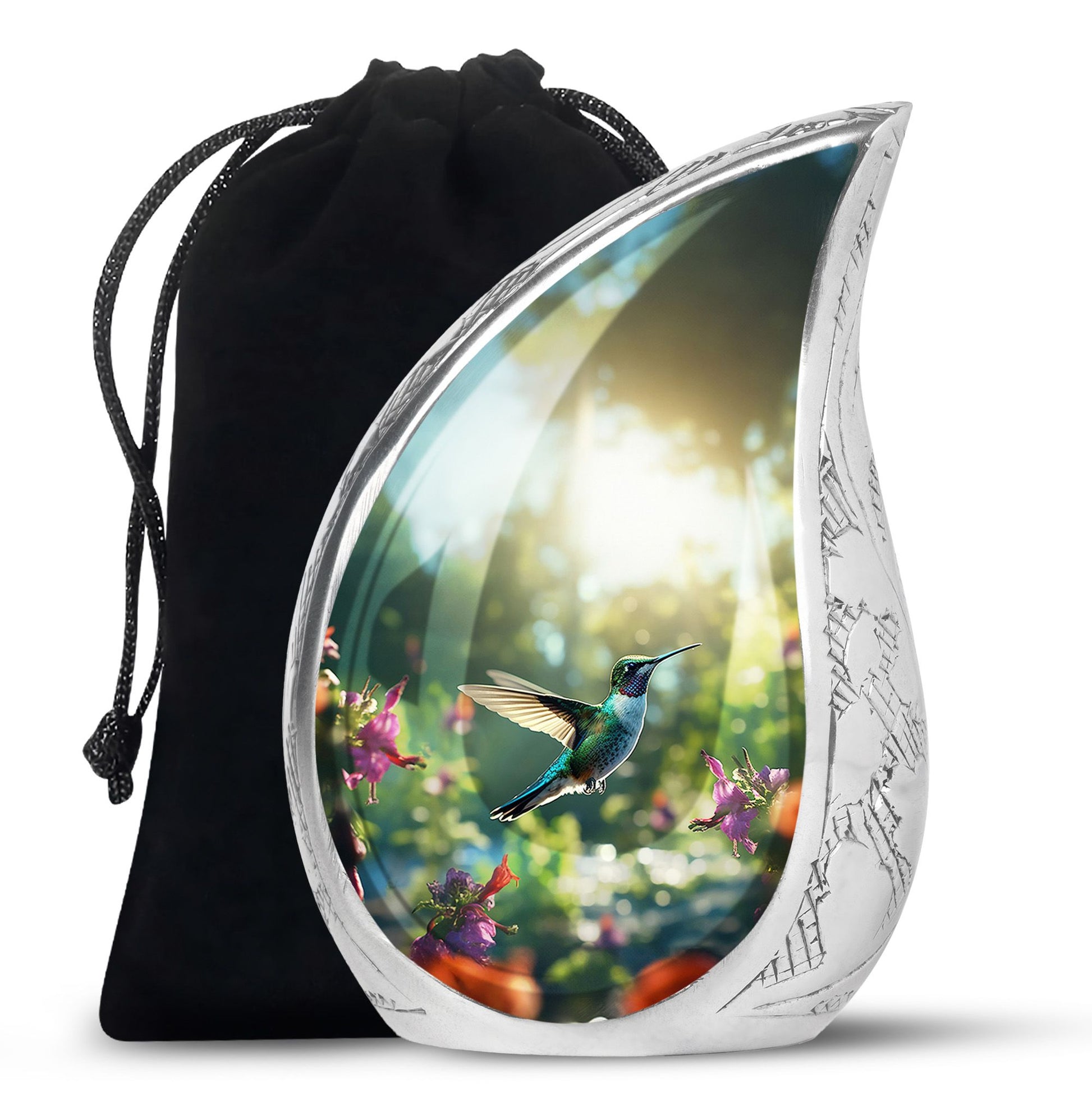 Hummingbird Cremation Urn - Forest Theme Urn For Human Ashes