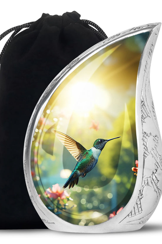 Nature Hummingbird Memorial Urn - Elegant Funeral Urn For Human Ashes