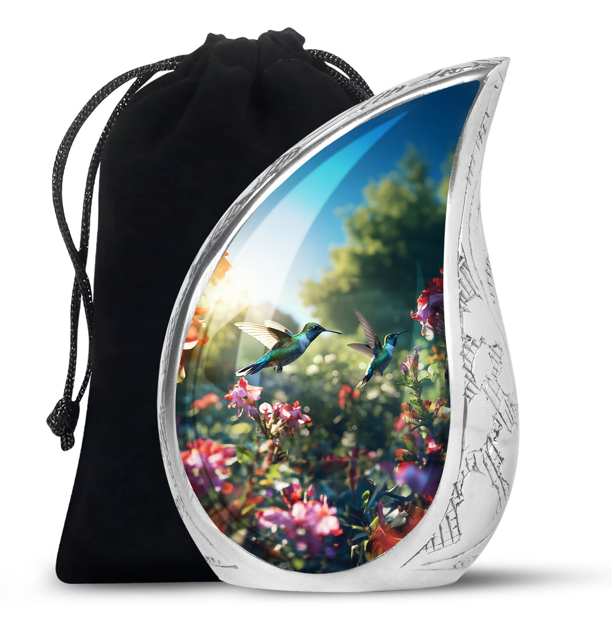 Peaceful Hummingbird Memorial Urn - Nature Funeral Urn For Loved Ones