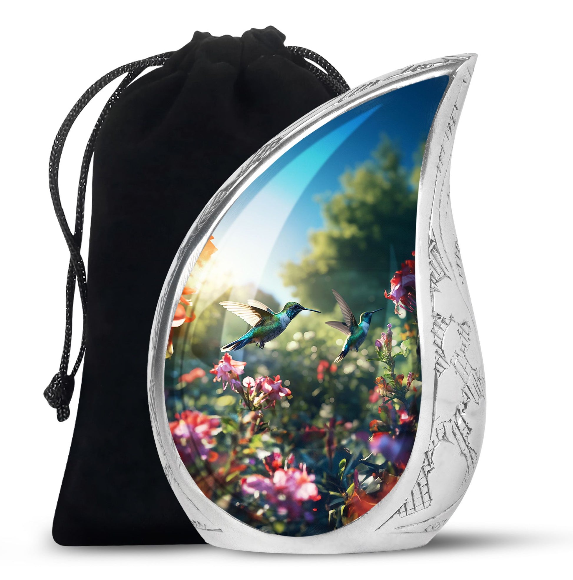 Peaceful Hummingbird Memorial Urn - Nature Funeral Urn For Loved Ones