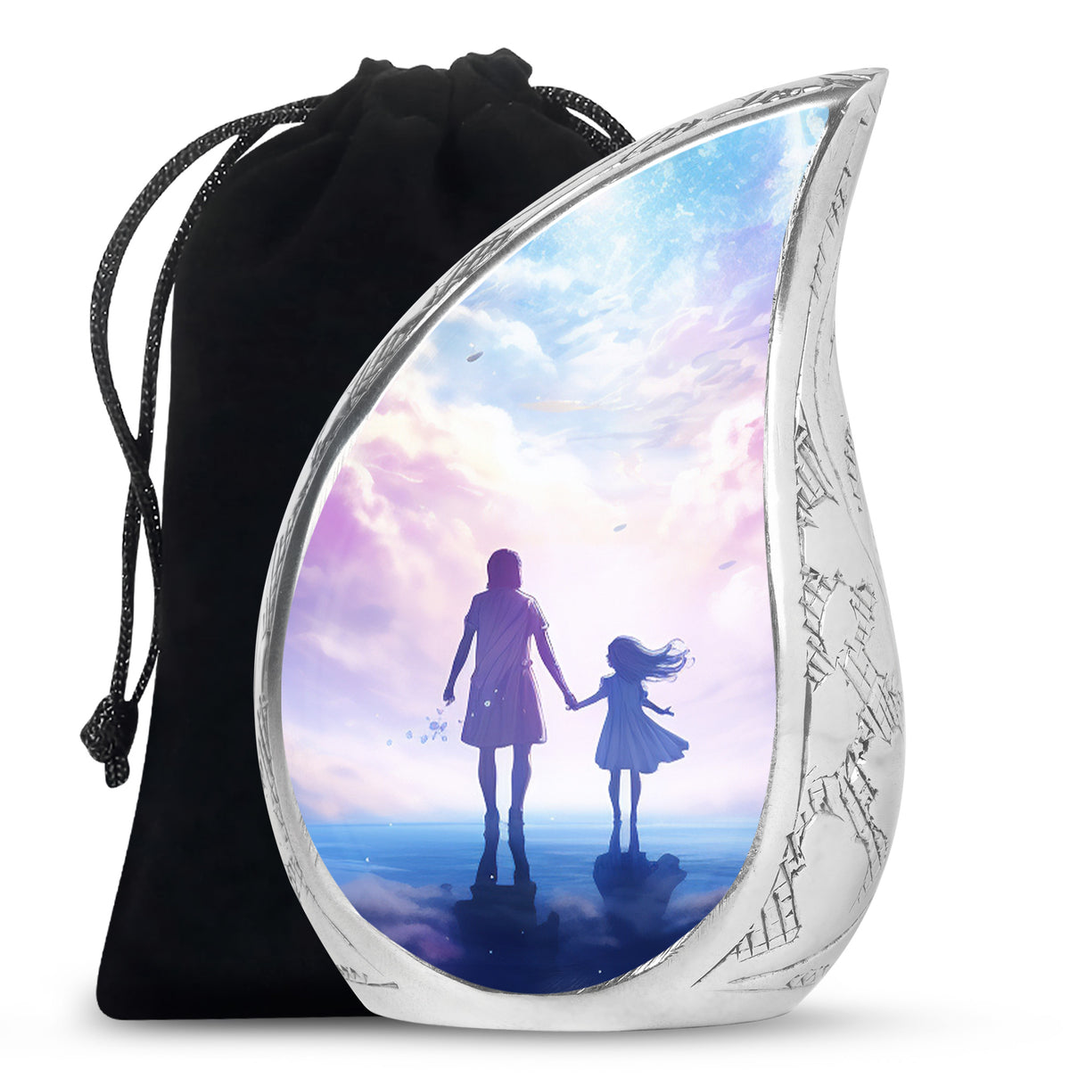 Peaceful Sky Memorial Urn - Heavenly Angel Cremation Urn For Loved Ones