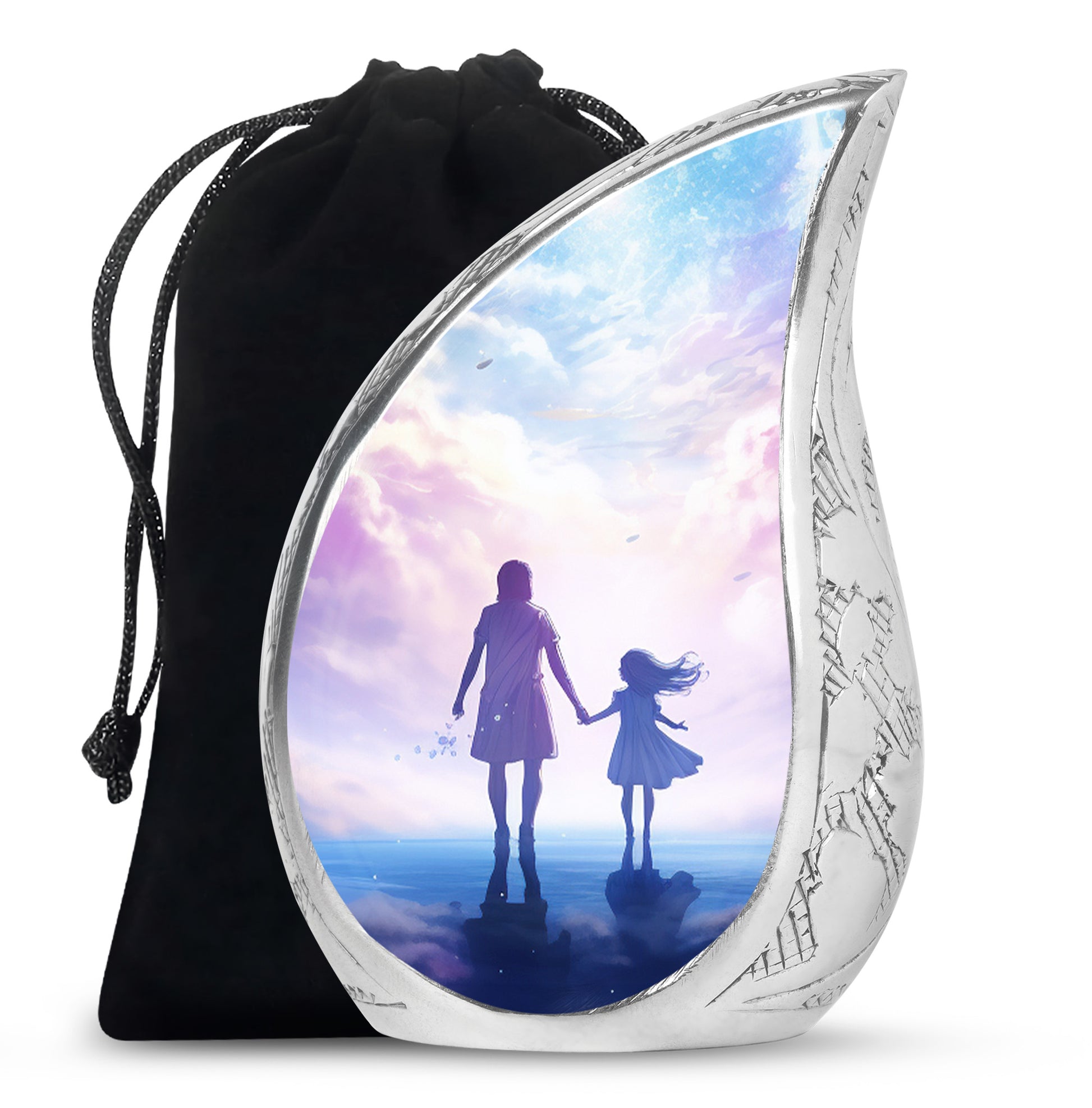 Peaceful Sky Memorial Urn - Heavenly Angel Cremation Urn For Loved Ones
