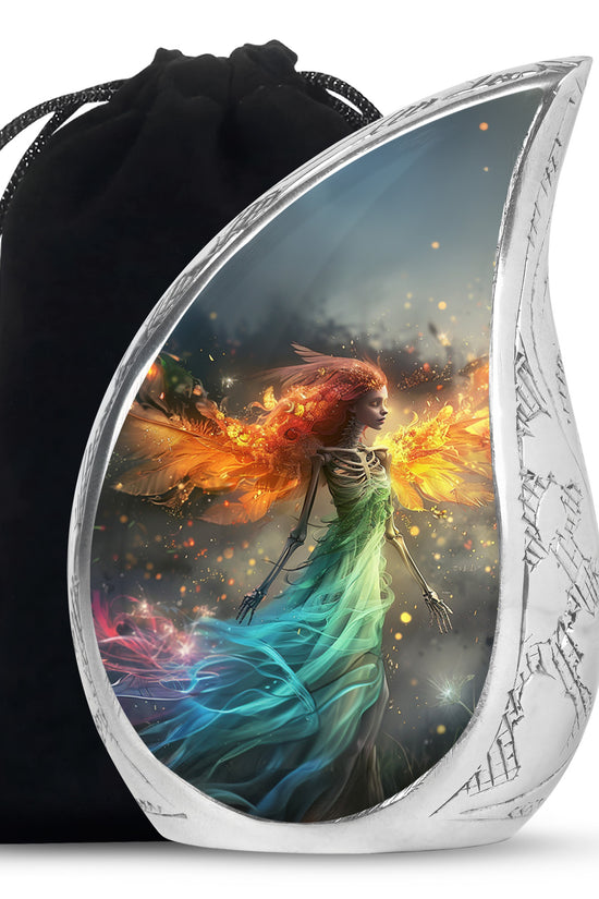 Flame Wing Angel Memorial Urn - Dark Cremation Urn For Male & Female