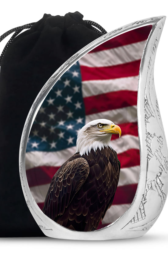 Bold Eagle Cremation Urn - Military Veteran Theme Memorial Urn For Human Ashes