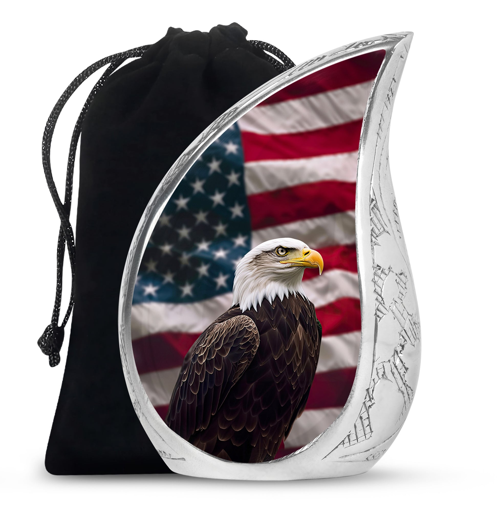Bold Eagle Cremation Urn - Military Veteran Theme Memorial Urn For Human Ashes