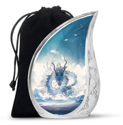 Mystic Blue Dragon Cremation Urn For Adult - Artistic Funeral Urn For Ashes