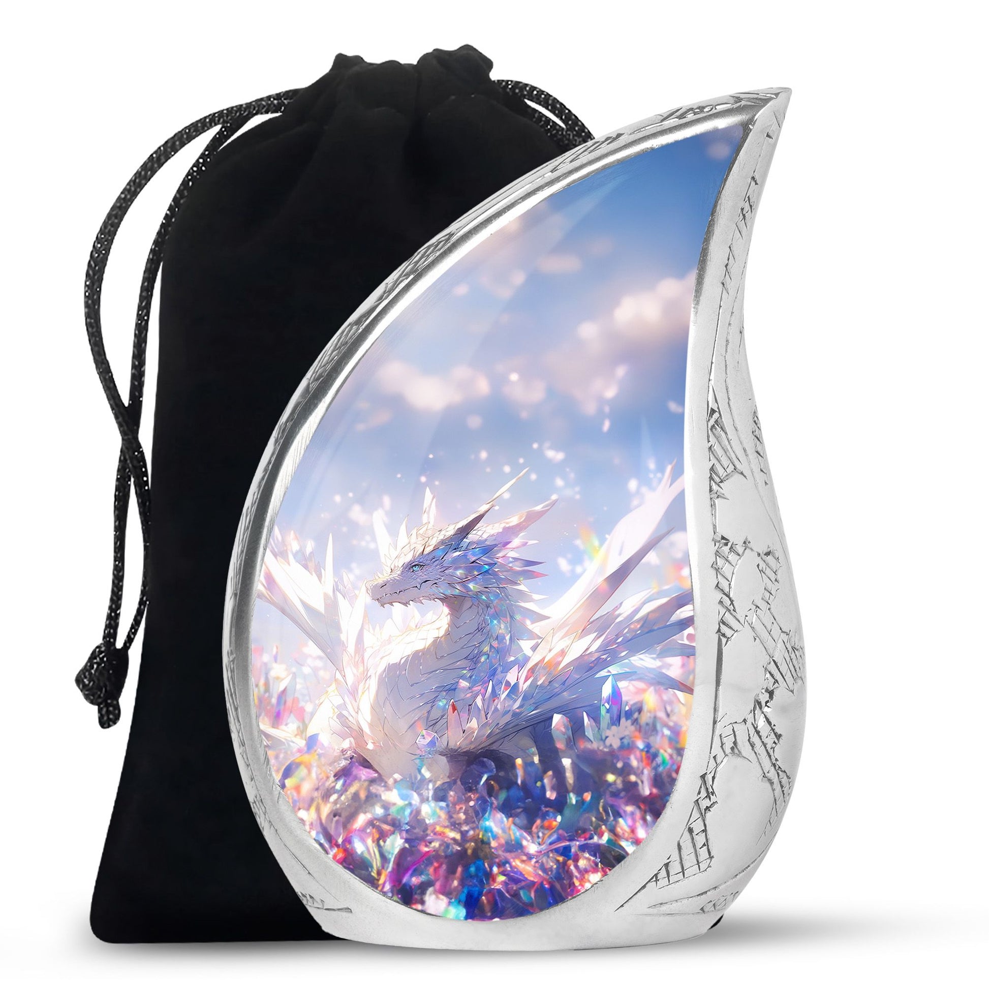 Crystal Dragon Spirit Funeral Urn For Human Ashes - Decorative Burial Urn