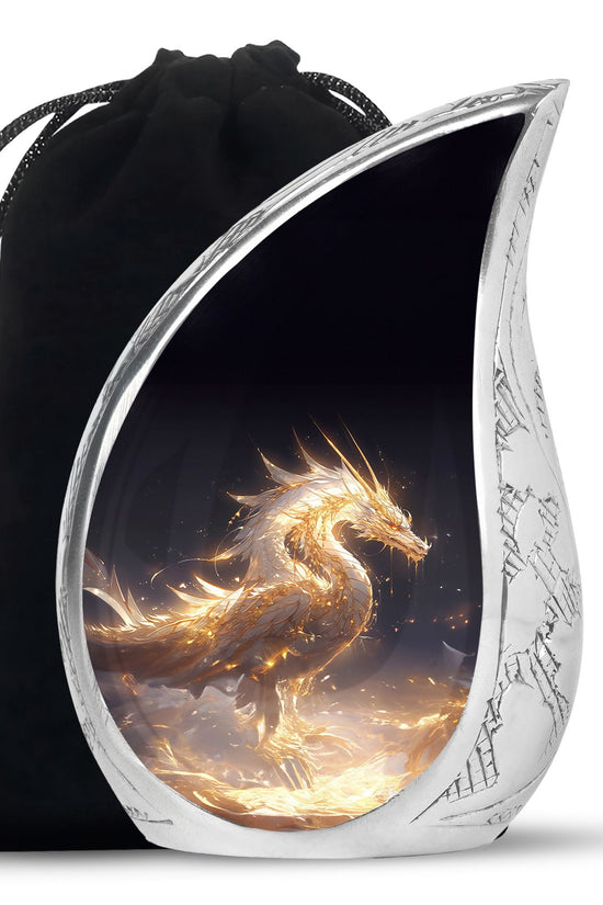 Black Shadow Dragon Cremation Urn For Ashes - Elegant Memorial Urn