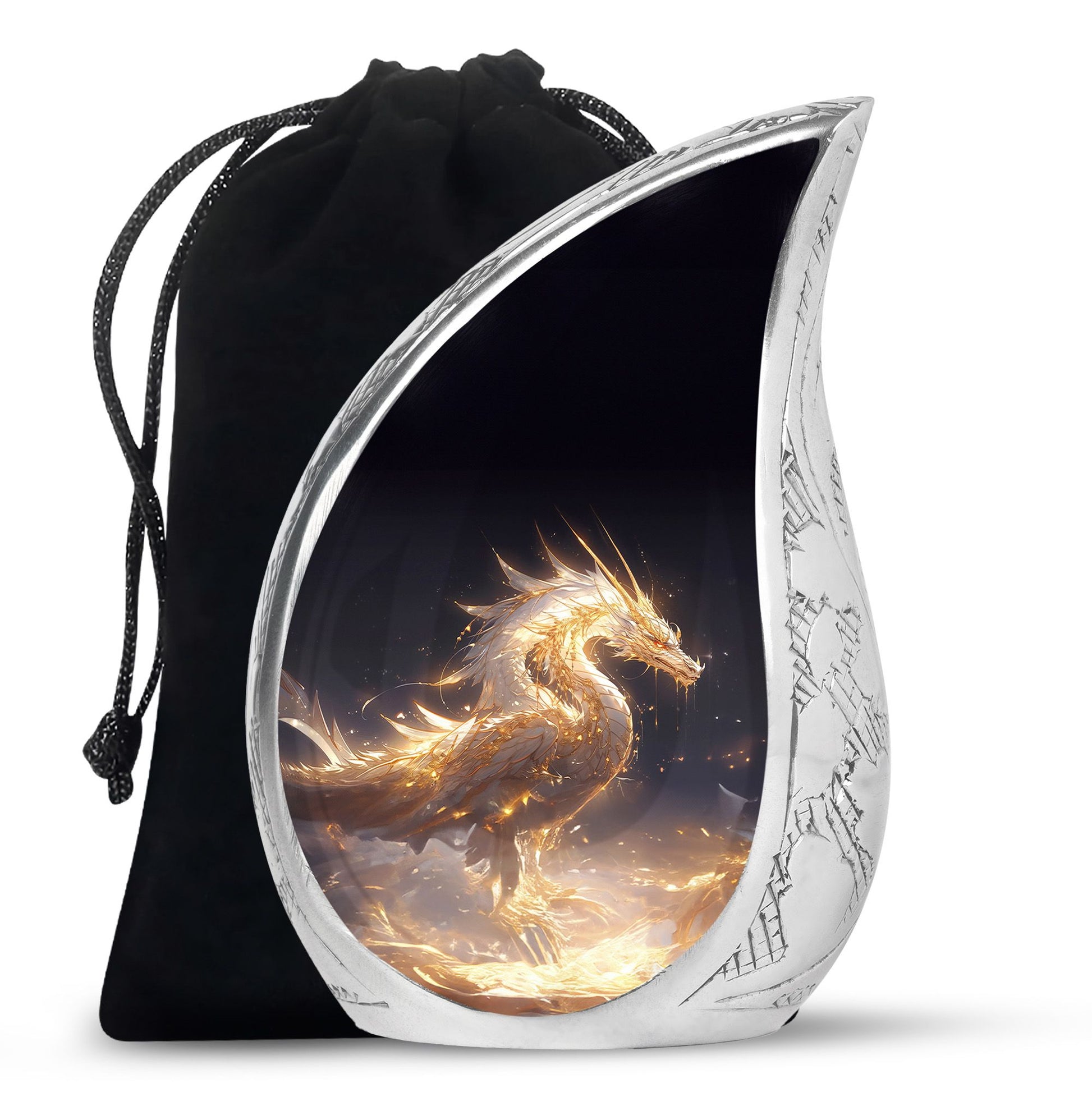 Black Shadow Dragon Cremation Urn For Ashes - Elegant Memorial Urn