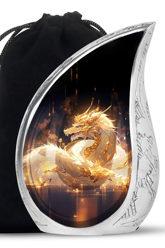 Purple Fantasy Dragon Cremation Urn For Human Ashes - Decorative Ashes Urn