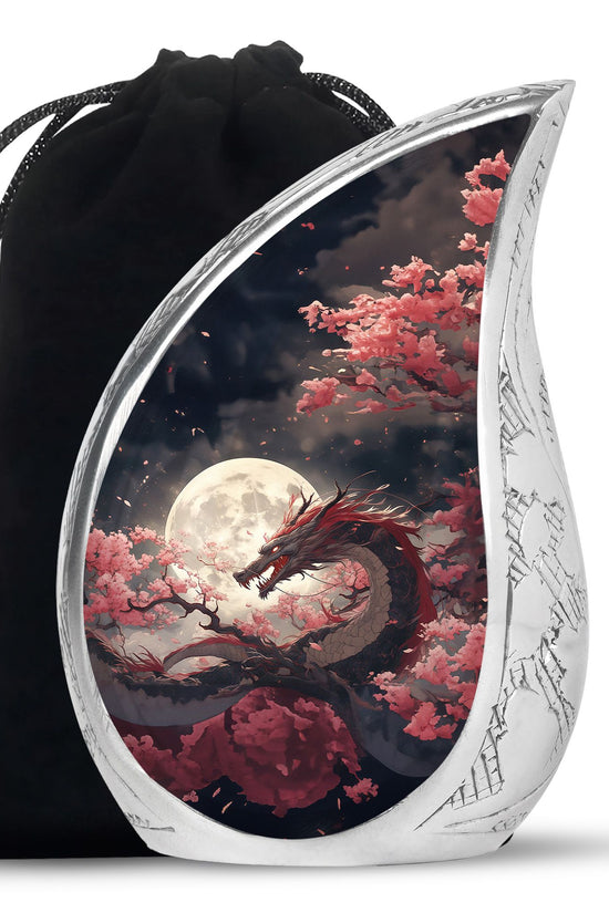 Red Dragon Funeral Urn - Beautiful Theme Memorial Urn For Loved Ones