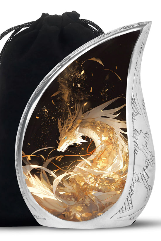 Dragon Guardian Funeral Urn For Human Ashes - Artistic Aluminium Urn
