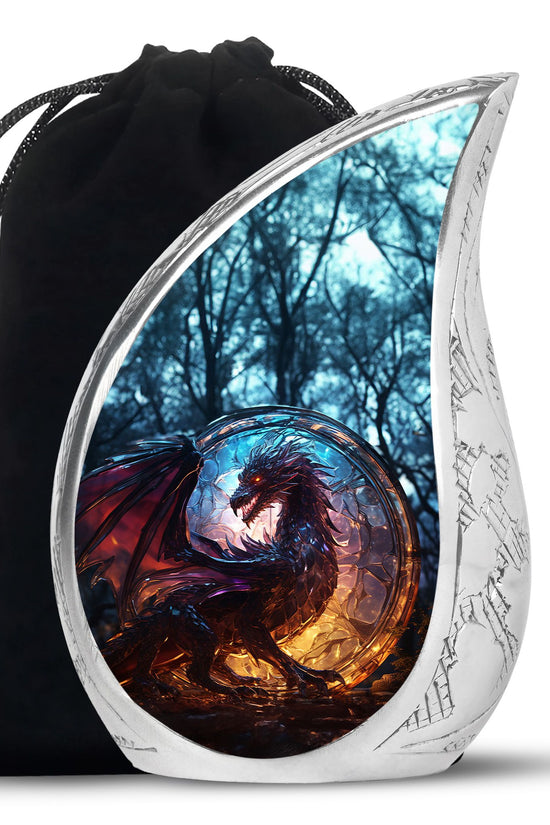 Blue Thunder Dragon Memorial Urn For Ashes - Decorative Cremation Urn