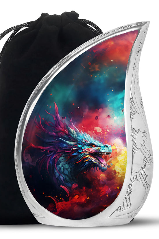 Colourful Artistic Cremation Urn - Large Memorial Urn For Adult Ashes
