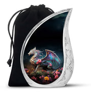 Dragon Warrior Theme Funeral Urn - Scenic Aluminium Memorial Urn For Ashes