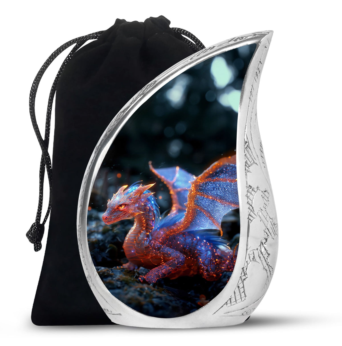 Golden Dragon Wings Cremation Urn For Adults - Artistic Funeral Urn
