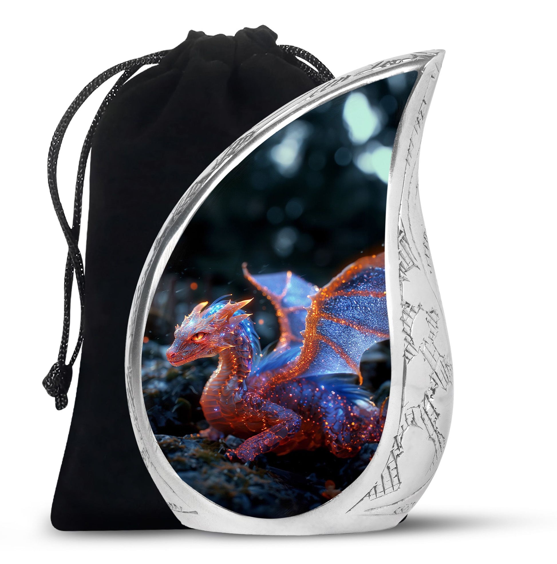 Golden Dragon Wings Cremation Urn For Adults - Artistic Funeral Urn