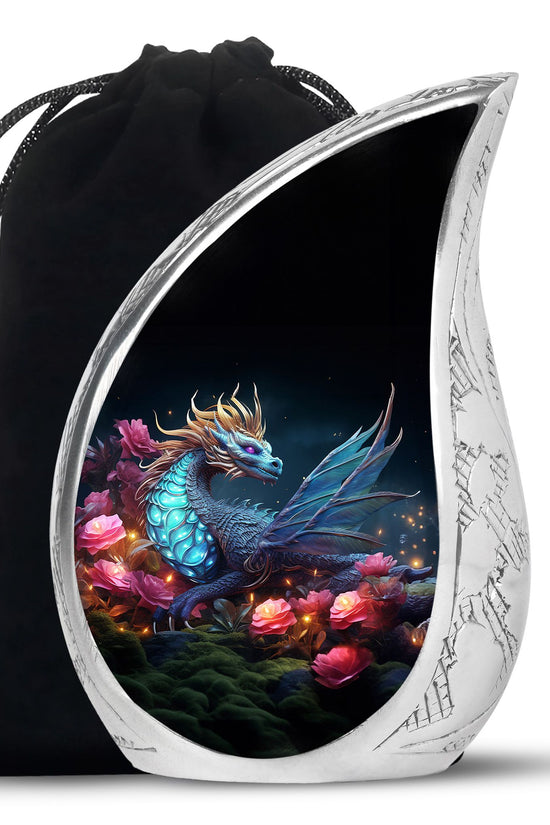 Dragon Theme Funeral Urn - Red Artistic Cremation Urn For Adult Ashes