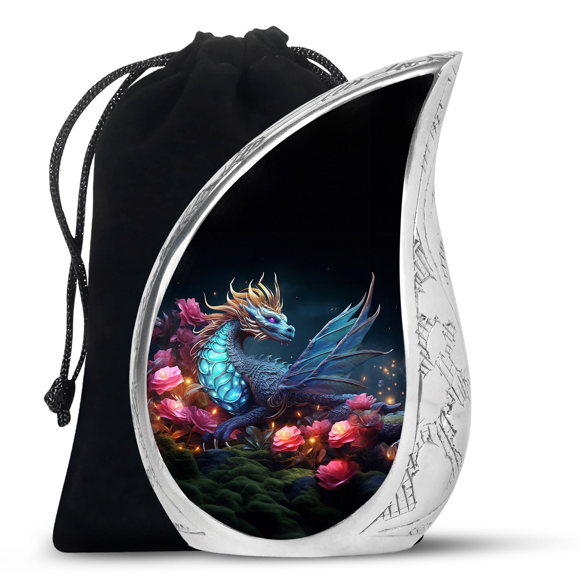 Dragon Theme Funeral Urn - Red Artistic Cremation Urn For Adult Ashes