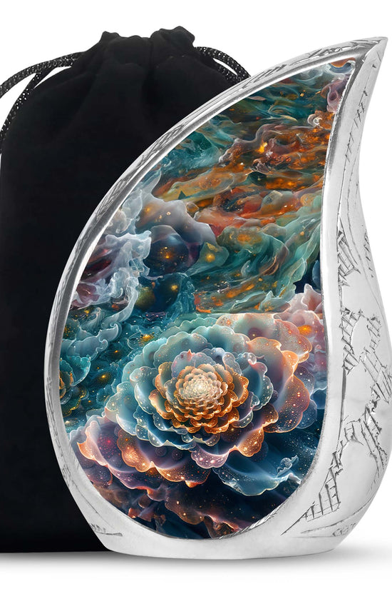 Flower Theme Cremation Urn - Large Memorial Urn For Adult Ashes