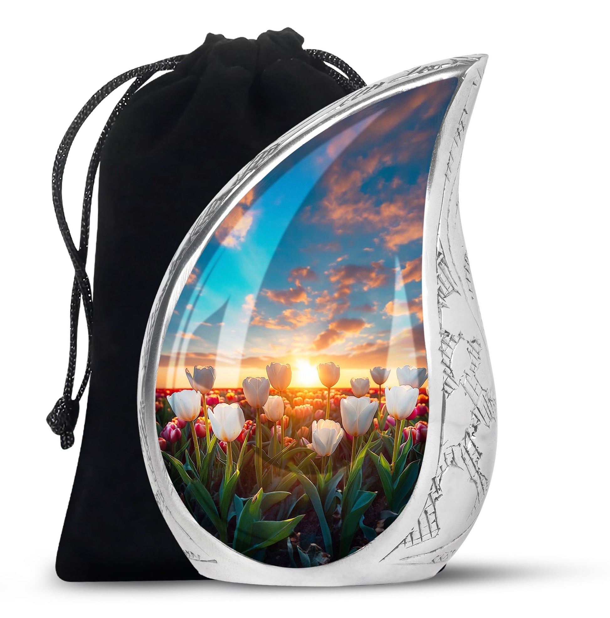 Serene Sunset Tulip Urn - Premium Memorial Urn For Loved Ones