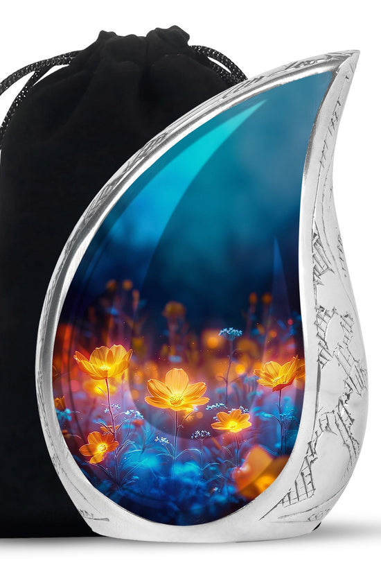 Glowing Beautiful Flower Memorial - Large Cremation Urn For Loved Ones