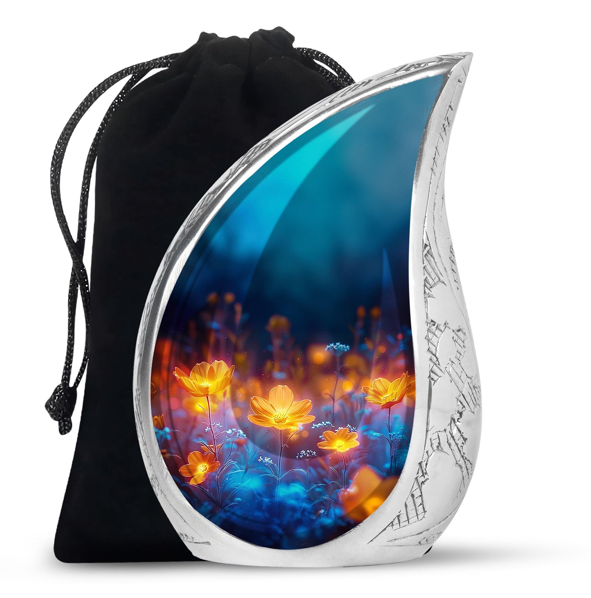 Glowing Beautiful Flower Memorial - Large Cremation Urn For Loved Ones
